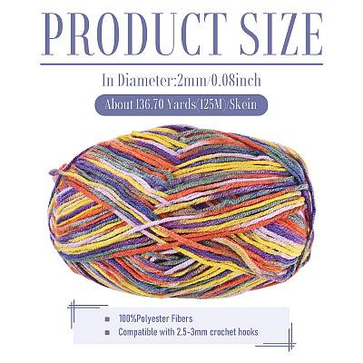 Light Gradient Segment Dyed Polyester Yarn DIY-TADJ0002-005M-1