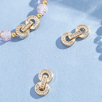 6 Sets Brass Pave Clear Cubic Zirconia Fold Over Clasps KK-BBC0021-36-1