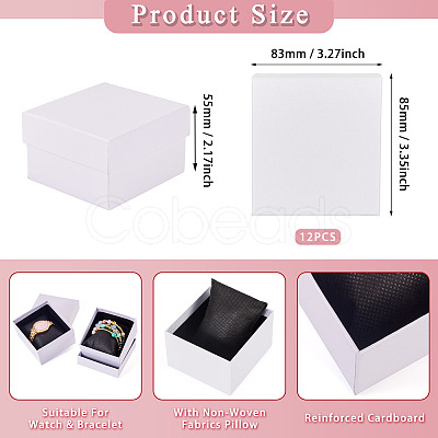 Square Paper Jewelry Bracelet Gift Boxes CON-TAC0010-91B-1