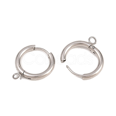 316 Stainless Steel Huggie Hoop Earring Findings X-EJEW-B158-01C-P-1