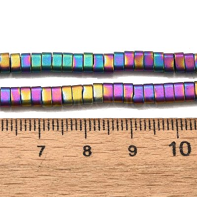 2-Hole Electroplated Synthetic Non-magnetic Hematite Beads Strands G-L613-A01-01E-1