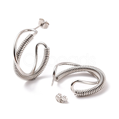 Tarnish Resistant 201 Stainless Steel Wrapped Twist Stud Earrings EJEW-F280-24P-1