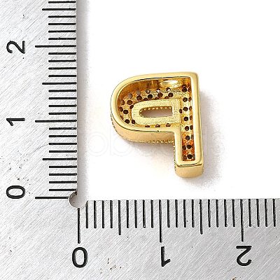 Brass Micro Pave Clear Cubic Zirconia Charms ZIRC-C009-01G-P-1