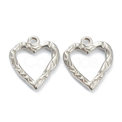 Non-Tarnish 304 Stainless Steel Hammered Pendants STAS-P279-09P-1
