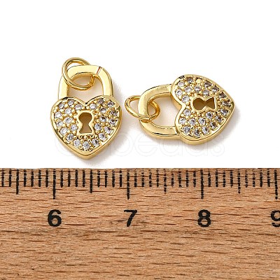 Brass Micro Pave Clear Cubic Zirconia Charms KK-A270-03C-G-1