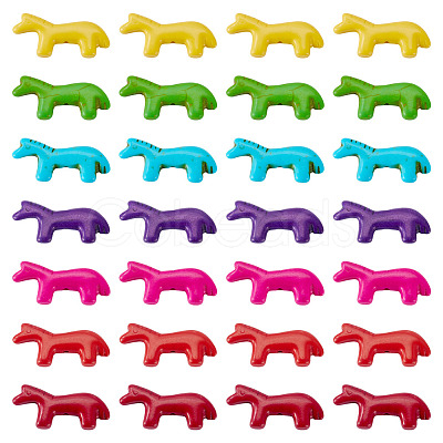35Pcs 7 Colors Synthetic Turquoise Beads G-TA0003-27-1