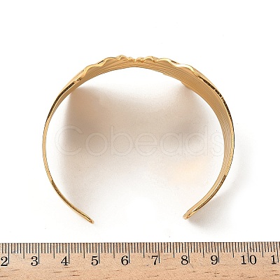 304 Stainless Steel Cuff Bangles for Women BJEW-G750-01G-1