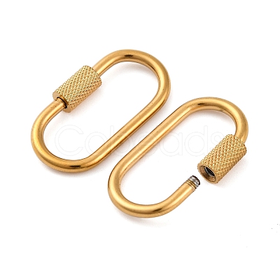 304 Stainless Steel Screw Carabiner Lock Charms X-STAS-K192-01G-A-1