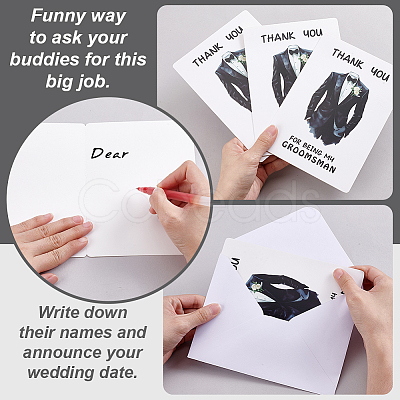 12Pcs Paper Wedding Thank You Card AJEW-GA0010-04-1