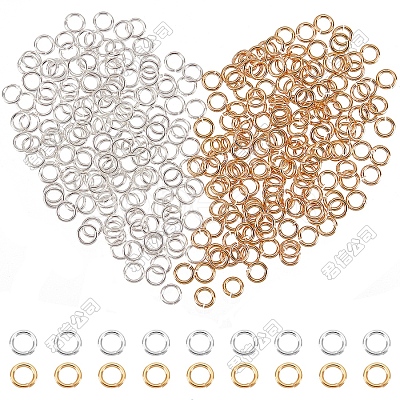 304 Stainless Steel Open Jump Rings STAS-R091-01-1
