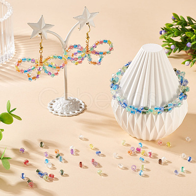 2Bags 200Pcs Transparent Glass Beads GLAA-TA0003-44I-1