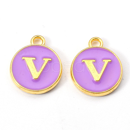 Golden Plated Alloy Enamel Charms ENAM-S118-10V-1