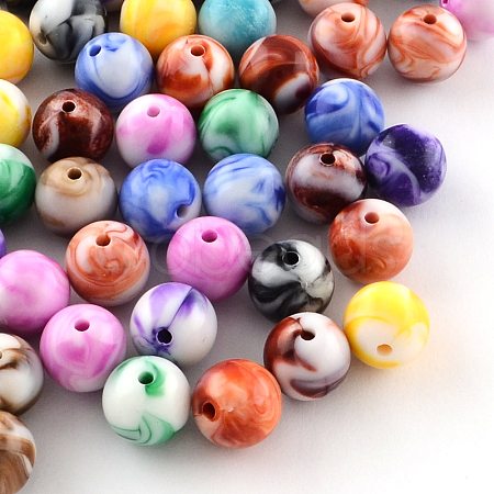 Opaque Acrylic Beads SACR-R853-8mm-M-1