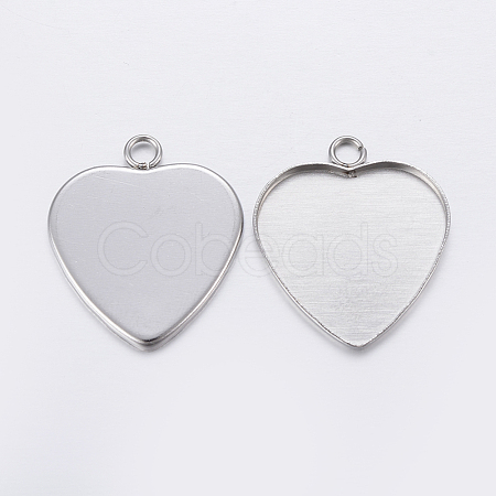 Tarnish Resistant 201 Stainless Steel Pendant Cabochon Settings STAS-P198-13A-1