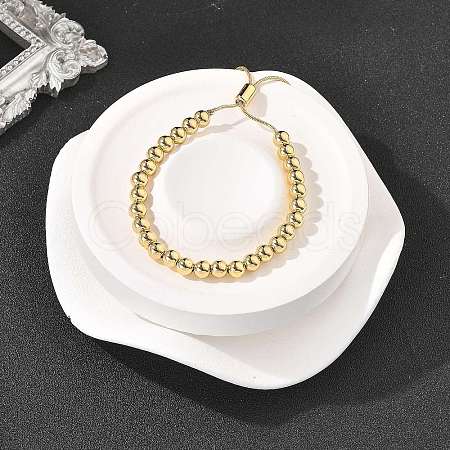 Rack Plating Brass Round Beaded Slider Bracelet for Women X-BJEW-B066-01A-01-1