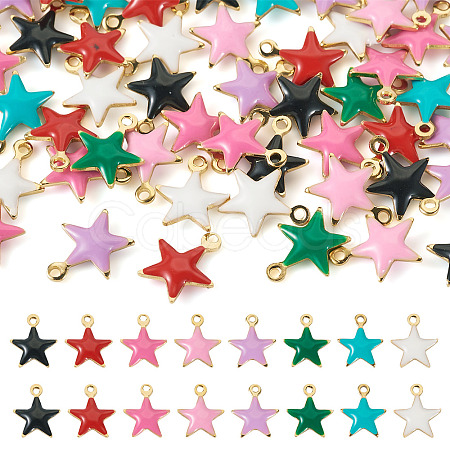 50Pcs 304 Stainless Steel Enamel Charms STAS-TA0003-32D-1