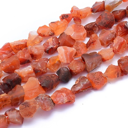 Raw Rough Natural Carnelian Beads Strands G-I279-B01-1