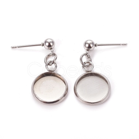 Tarnish Resistant 304 Stainless Steel Stud Earring Settings STAS-L226-019H-P-1