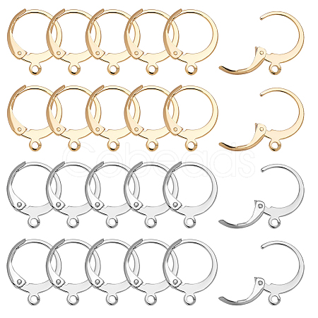 100Pcs 2 Colors 304 Stainless Steel Leverback Earring Findings STAS-ME0001-23-1