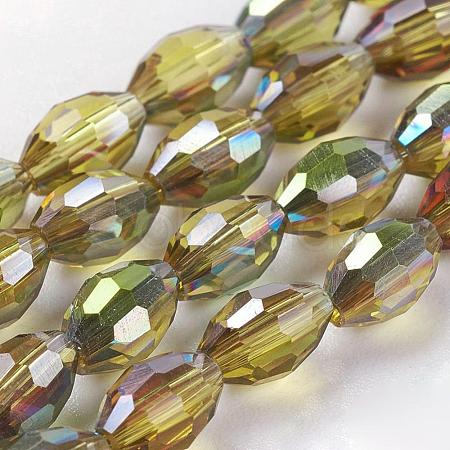 Electroplate Glass Beads Strands EGLA-J013-4x6mm-H29-1