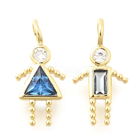 Brass Micro Pave Cubic Zirconia Pendants KK-D339-02G-12-1