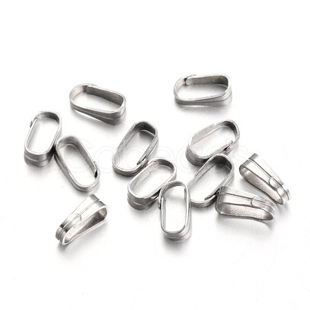 100Pcs 304 Stainless Steel Snap on Bails STAS-ZF0001-30-1