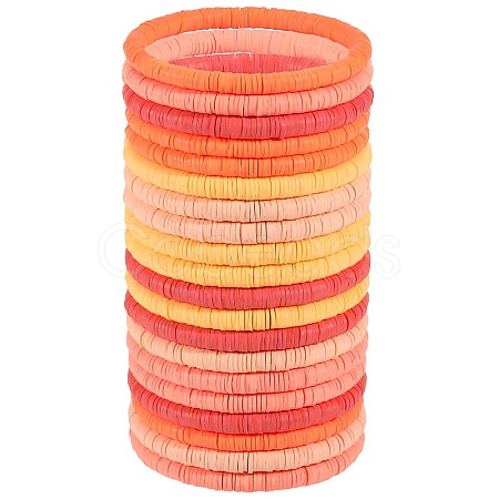 Polymer Clay Heishi Surfer Stretch Bracelets Set BJEW-SW00126-1