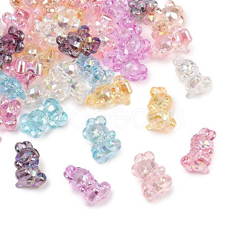40Pcs 8 Colors Transparent Acrylic Pendants MACR-FP0001-14-1