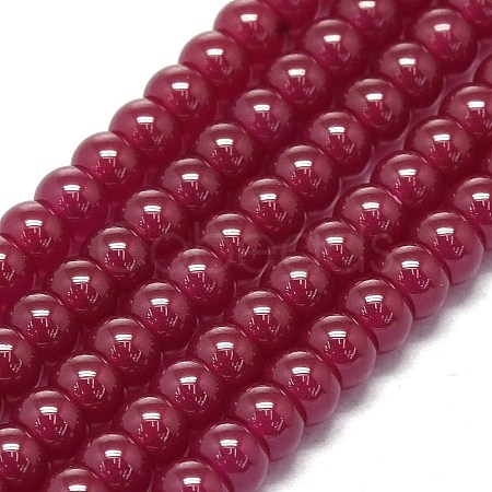 Lab Grown Red Corundum Beads Strands G-G106-O01-02-1-1