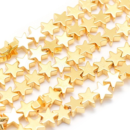 Electroplate Non-magnetic Synthetic Hematite Beads Strands G-L485-15D-G-1