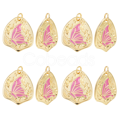 8Pcs Rack Plating Brass Enamel Pendants KK-BBC0020-68-1