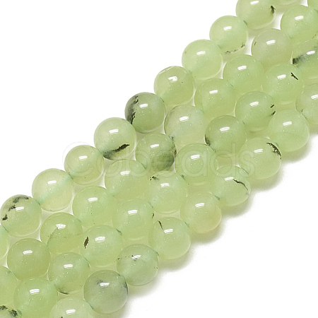 Natural Prehnite Beads Strands X-G-S300-118-6mm-1