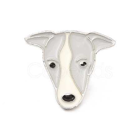 Dog Enamel Pin with Brass Butterfly Clutches JEWB-A006-05B-1