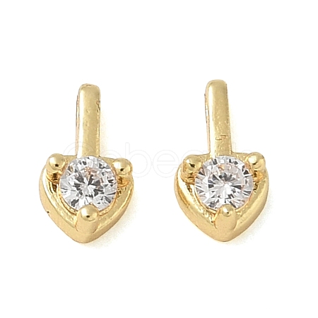 Brass Pave Clear Cubic Zirconia Charms CU-CBA9FFD-11G-03-1