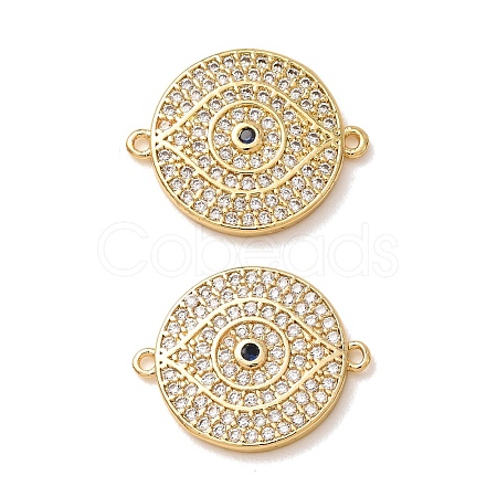 Brass Micro Pave Clear Cubic Zirconia Connector Charms CU-CBA4579-03G-B-1
