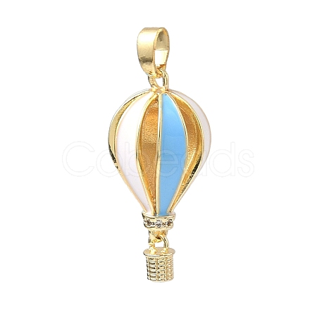 Brass Micro Pave Clear Cubic Zirconia Pendants KK-H254-02G-1