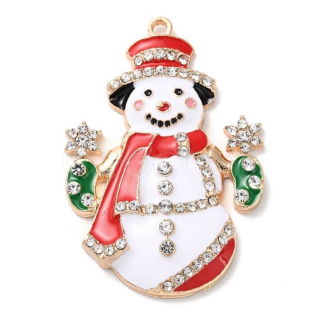 Christmas Zinc Alloy Rhinestone Pendnats PALLOY-K008-02D-KCG-1