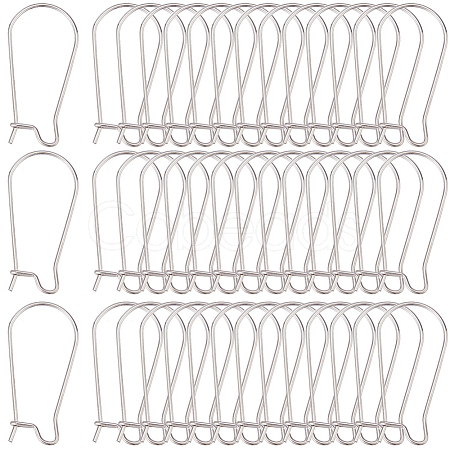 120Pcs 304 Stainless Steel Hoop Earrings Findings Kidney Ear Wires STAS-SP0001-32B-P-1