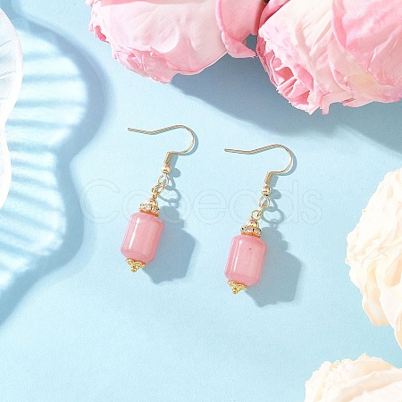 Natural Rhodochrosite Dangle Earrings EJEW-JE06631-01-1