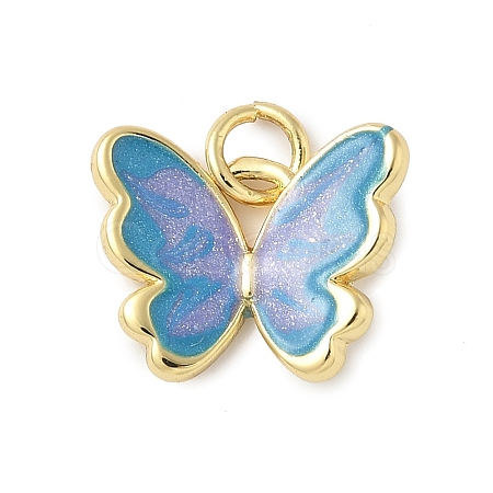 Brass Enamel Charms KK-C110-25G-01-1