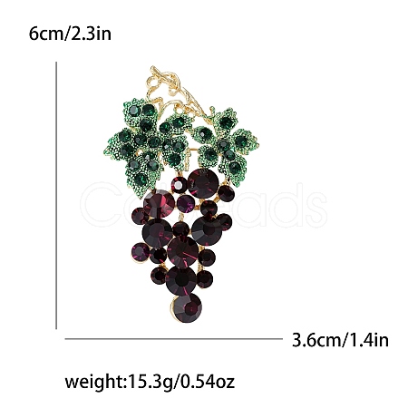 Grape Rhinestone Pins PW-WG39673-01-1