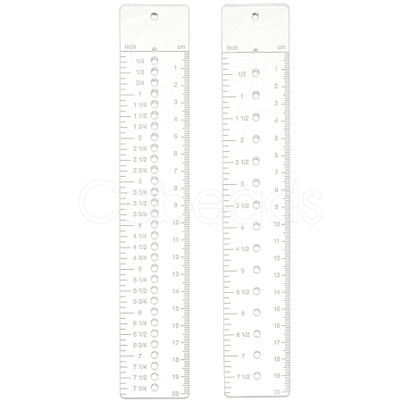 2Pcs 2 Styles Acrylic Rulers AJEW-WH0270-327-1
