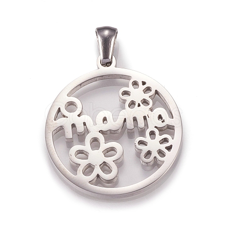 Non-Tarnish 304 Stainless Steel Pendants STAS-N096-02P-1