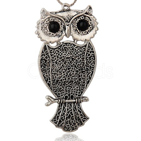Tibetan Style Alloy Bird Large Pendants PALLOY-J127-01AS-1
