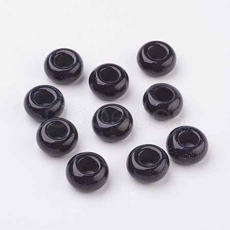 Synthetic Blue Goldstone European Beads X-G-G740-14x8mm-17-1