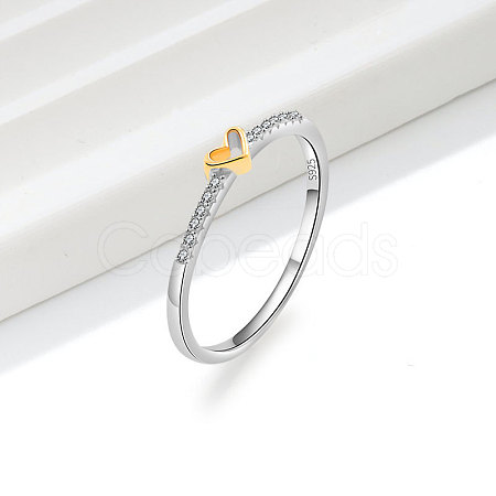 925 Sterling Silver Micro Pave Clear Cubic Zirconia Finger Rings FS-WG81B24-09-1