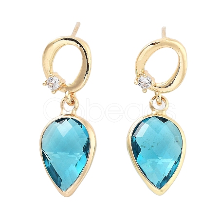 Brass Micro Pave Cubic Zirconia Stud Earrings EJEW-Q800-39KCG-1