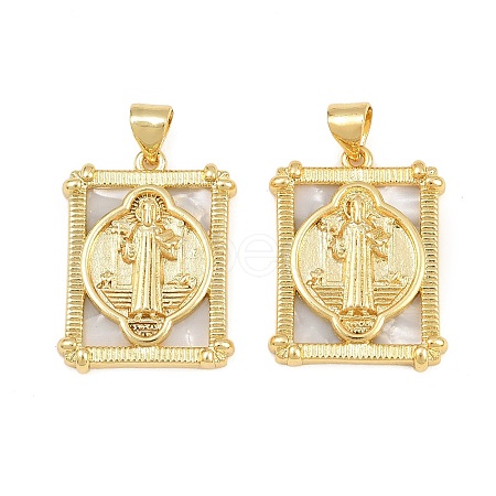Brass Shell Pendants CU-CBA9482-05G-06-1