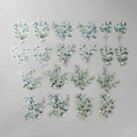 20Pcs Leaf PET Decorative Stickers DIY-WH20055-079C-1