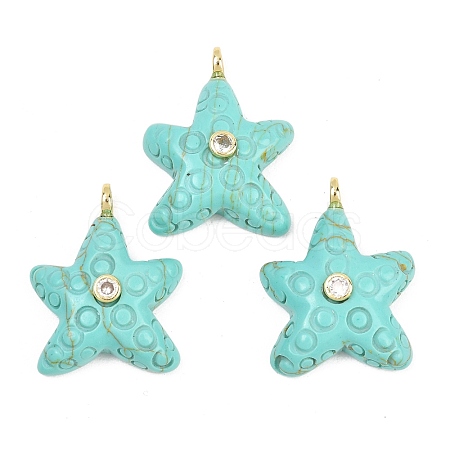 Dyed Synthetic Turquoise Pendants G-H353-01G-01-1